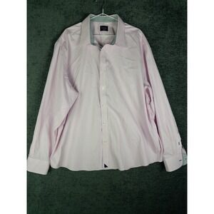 Untuckit Shirt Mens 3XL Pink Striped Button Up Dress 100% Cotton Wrinkle Free